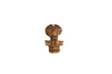 Vintage handmade African wooden person pendant, carved with stylized human figure.