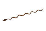 Vintage African handmade iron slithering snake with rustic patina and wavy form.