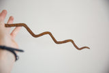 Rusted, textured surface of the vintage African iron snake.