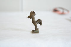 Vintage African Bronze Rooster Eating Seed // ONH Item ab00845 Image 1