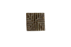 Vintage African Square Bronze Coin // ONH Item ab00859