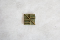Vintage African Square Oxidized Bronze Coin // ONH Item ab00862 Image 1