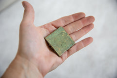 Vintage African Square Oxidized Bronze Coin // ONH Item ab00864 Image 3