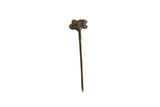 Vintage handmade African bronze pin with a rustic double chameleon motif.