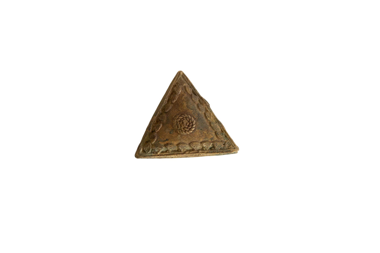 Vintage African Decorative Bronze Triangle // ONH Item ab00872