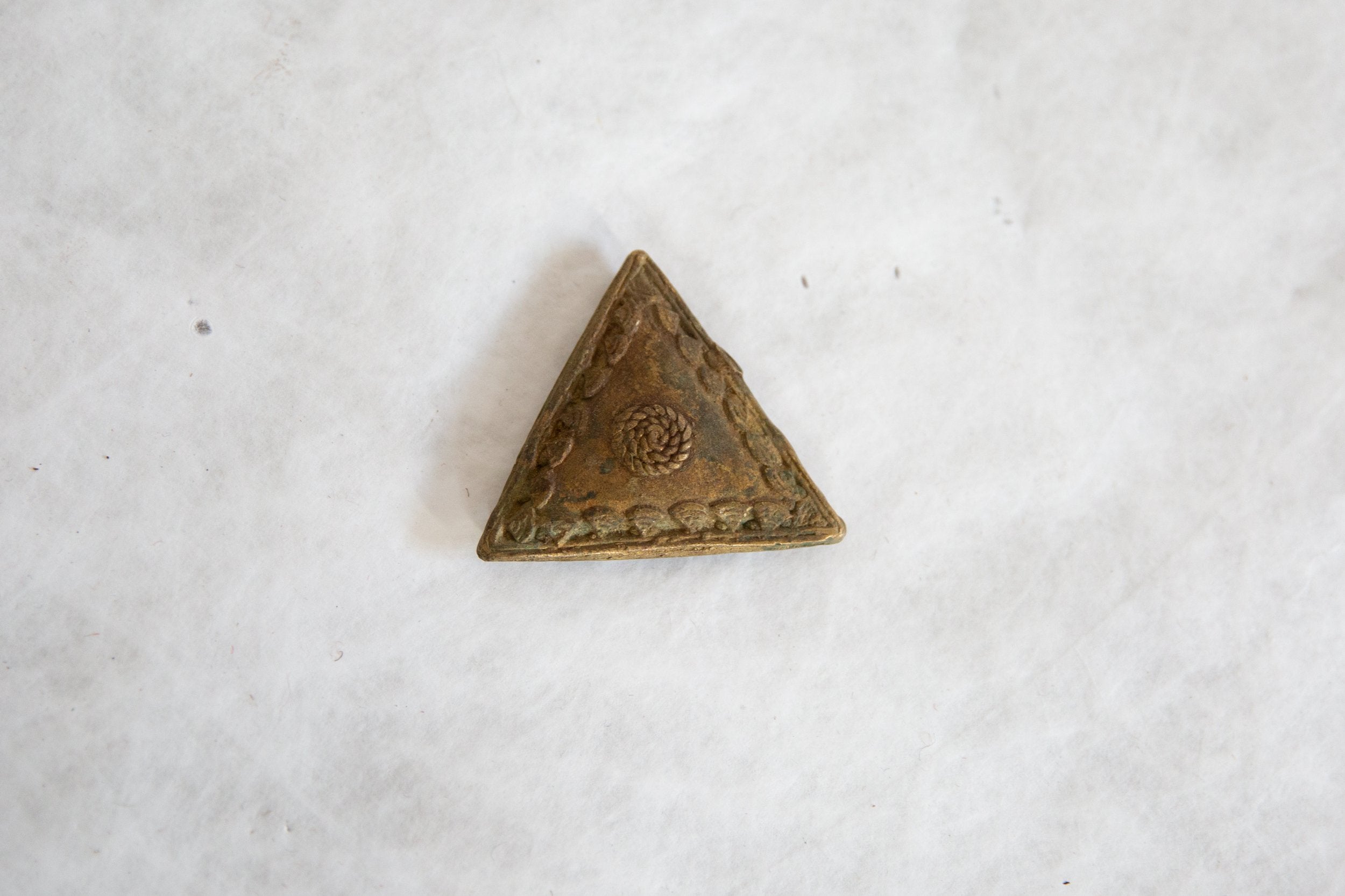Vintage African Decorative Bronze Triangle // ONH Item ab00872 Image 1