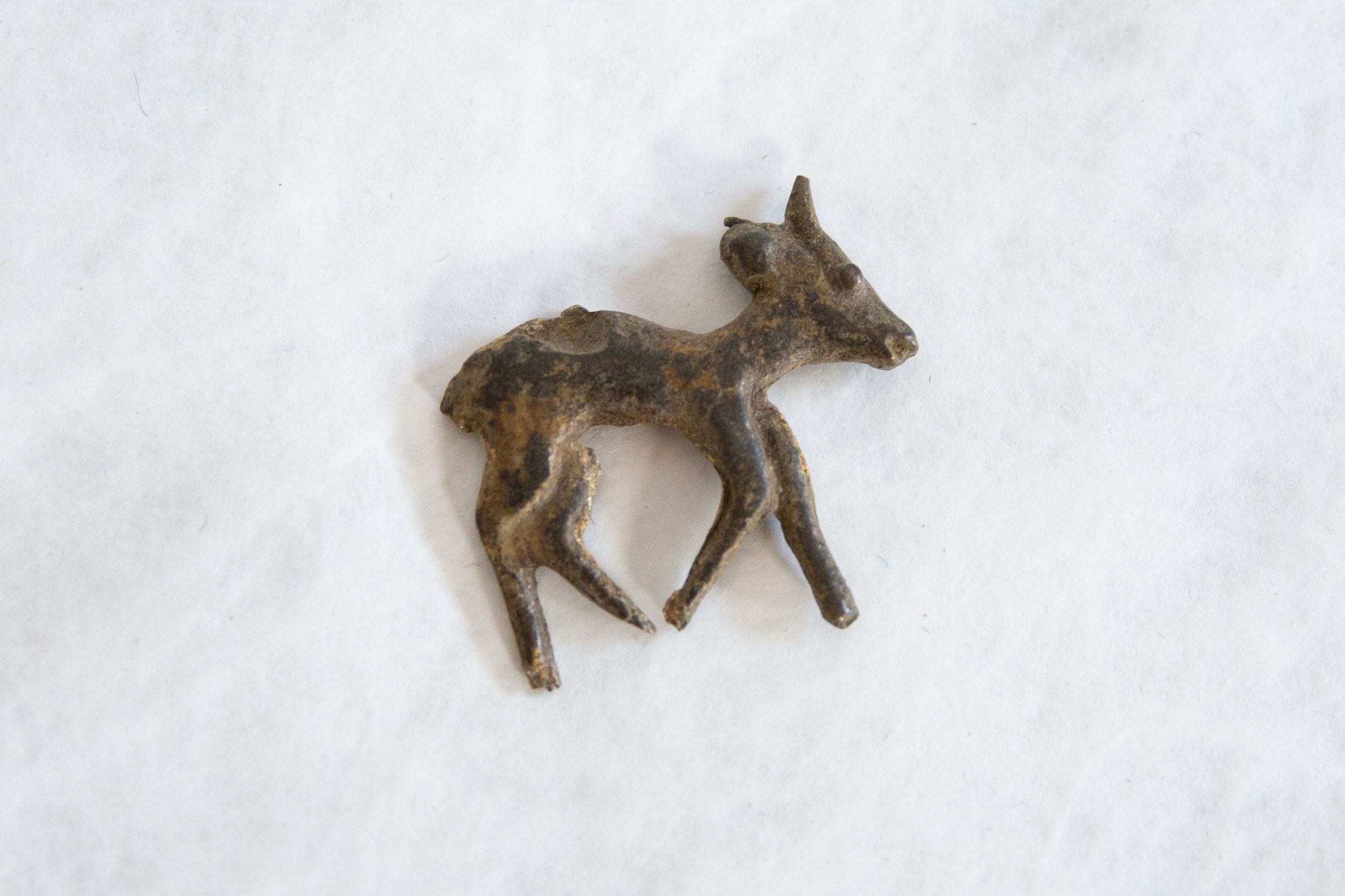 Vintage African Decorative Bronze Baby Antelope // ONH Item ab00873 Image 1