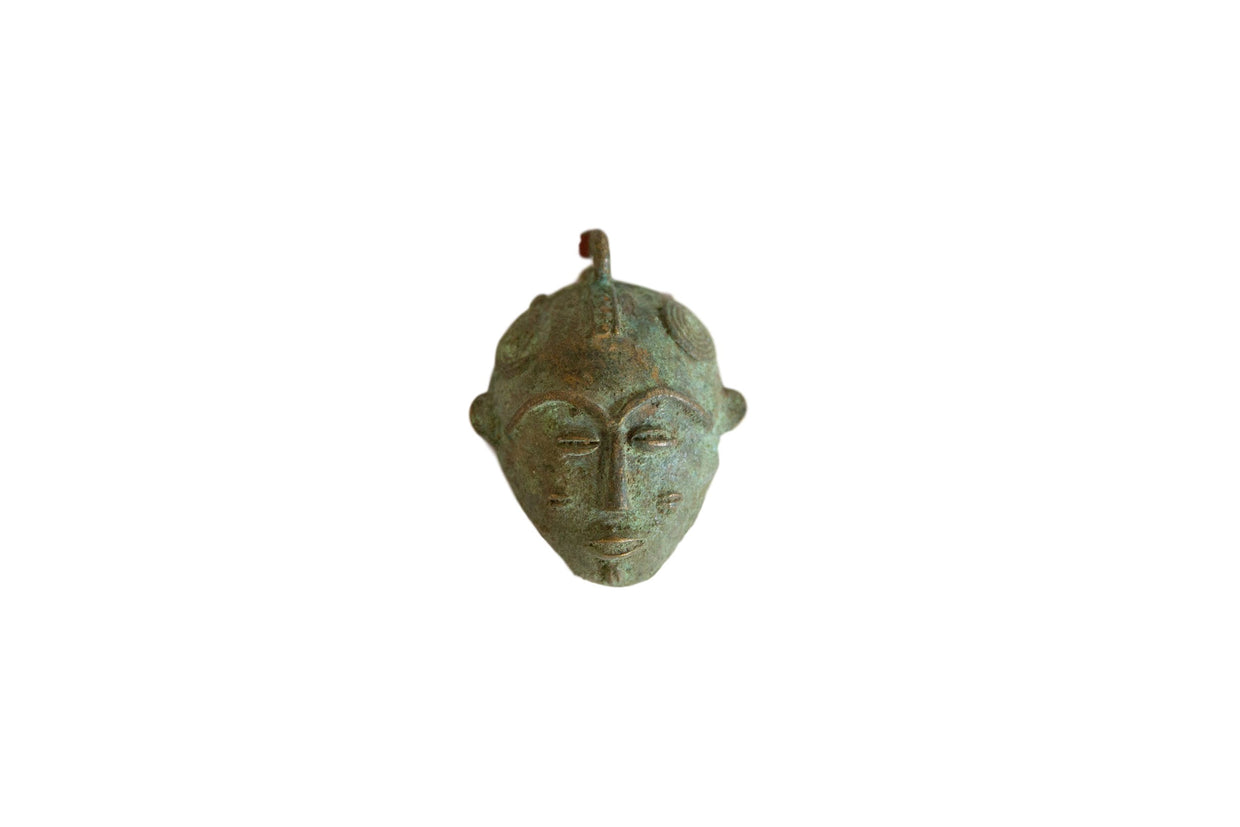 Vintage African Oxidized Mask Pendant // ONH Item ab00883