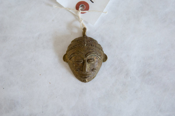 Vintage African Bronze Mask Pendant // ONH Item ab00887 Image 1