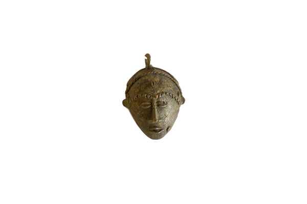 Vintage African Bronze Mask Pendant // ONH Item ab00891