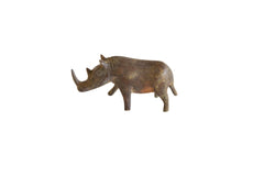 Vintage African Medium Bronze Alloy Thin Nosed Rhino // ONH Item ab00895