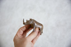 Vintage African Medium Bronze Alloy Thin Nosed Rhino // ONH Item ab00895 Image 3