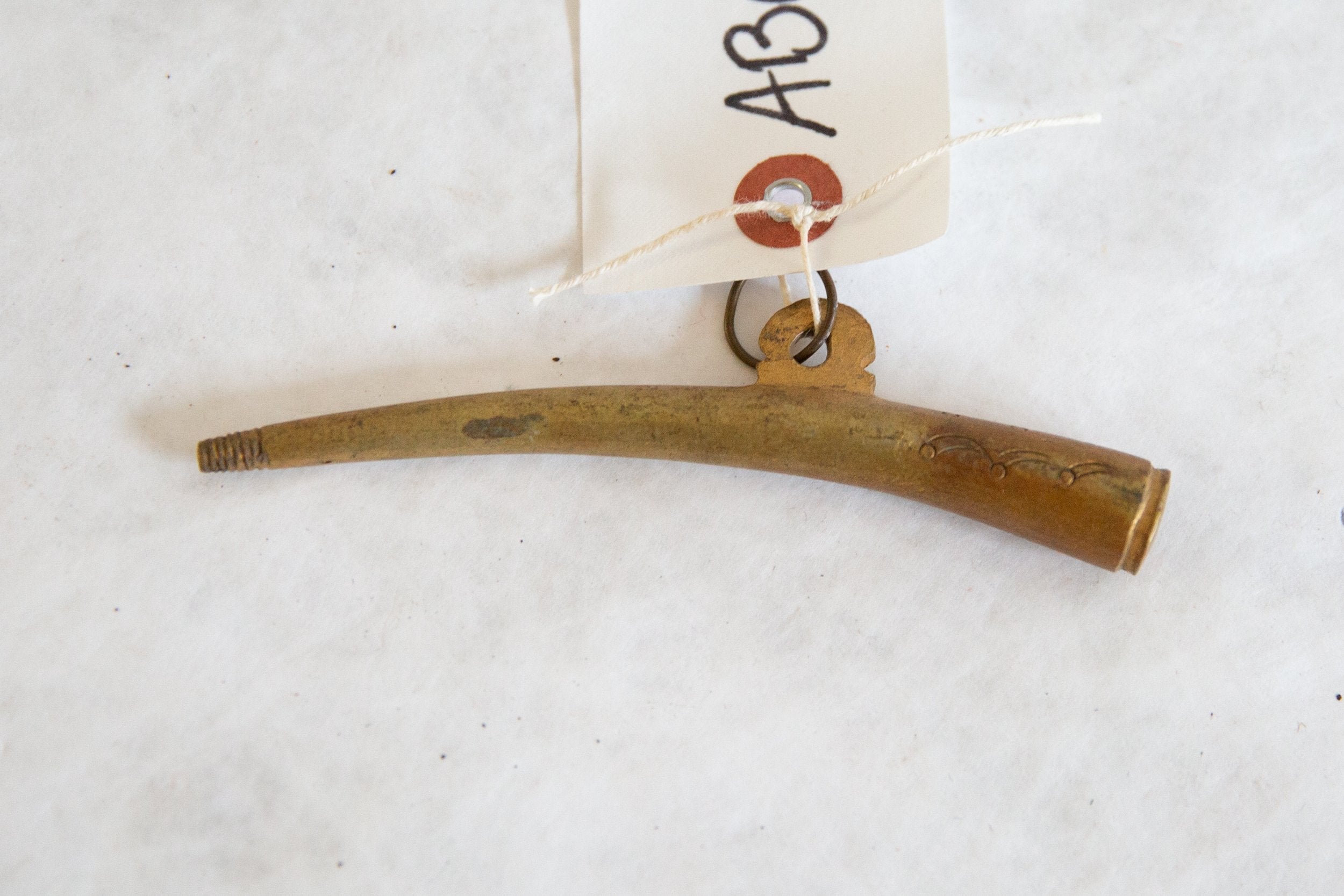 Vintage African Decorative Bronze Horn // ONH Item ab00900 Image 1