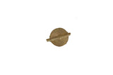 Vintage African Baule bead with a brassy gold finish and a textured concentric coil design.
