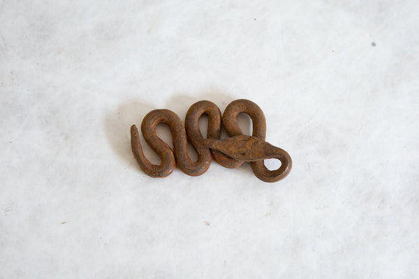 Vintage African Iron Head Back Snake // ONH Item ab00909 Image 1