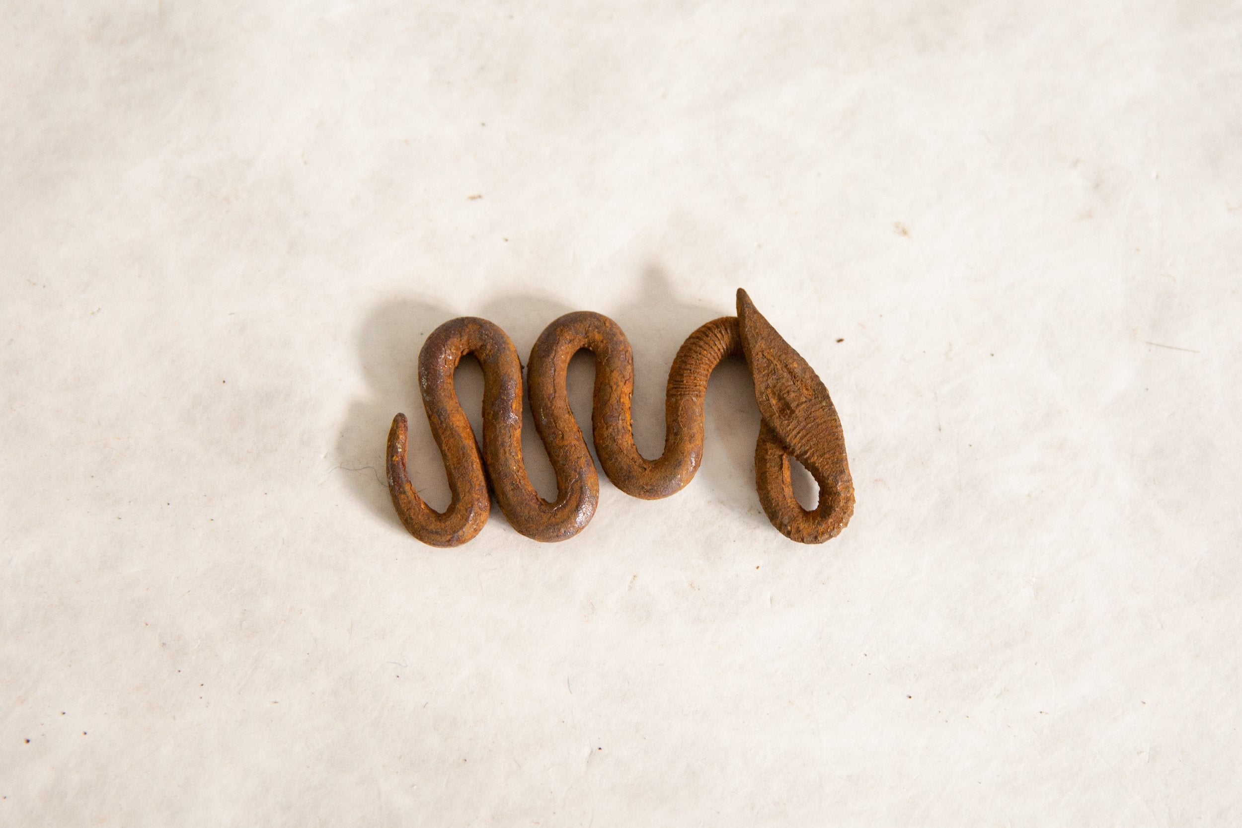 Vintage African Iron Head to Side Snake // ONH Item ab00910 Image 1