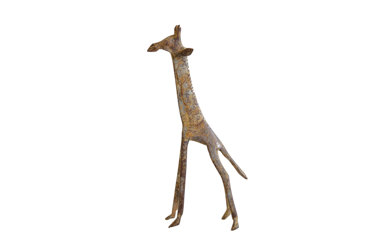 Vintage African Bronze Light Patina Giraffe // ONH Item ab00913