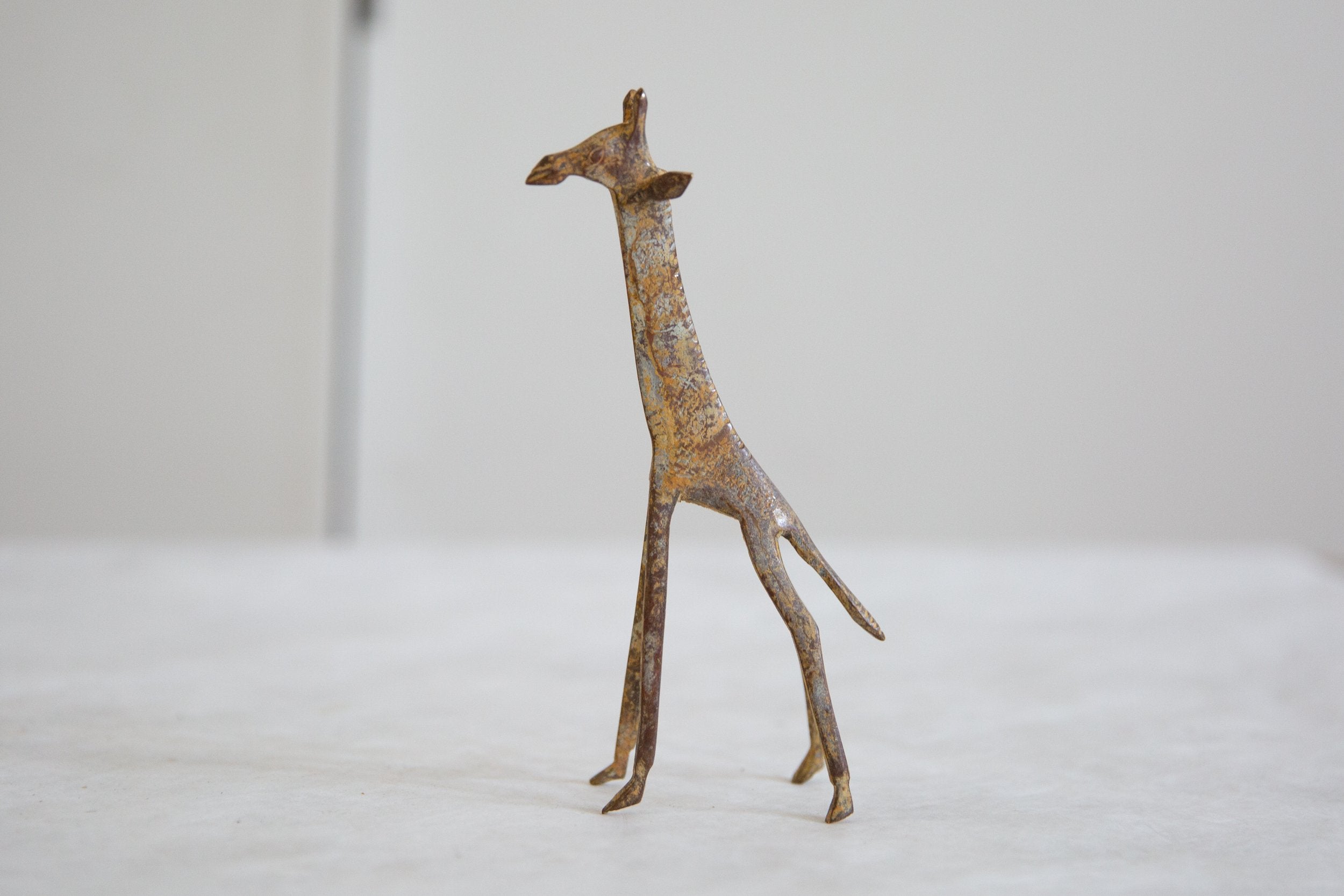 Vintage African Bronze Light Patina Giraffe // ONH Item ab00913 Image 1