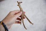 Vintage handmade bronze giraffe head and neck with light, varied patina.