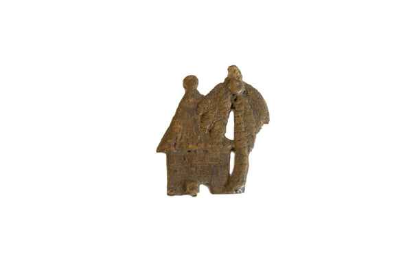 Vintage African Bronze Decorative Hut with Palm Tree // ONH Item ab00928