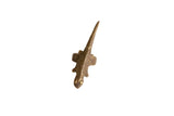 Vintage African bronze lizard ring with a textured, hand-cast body.