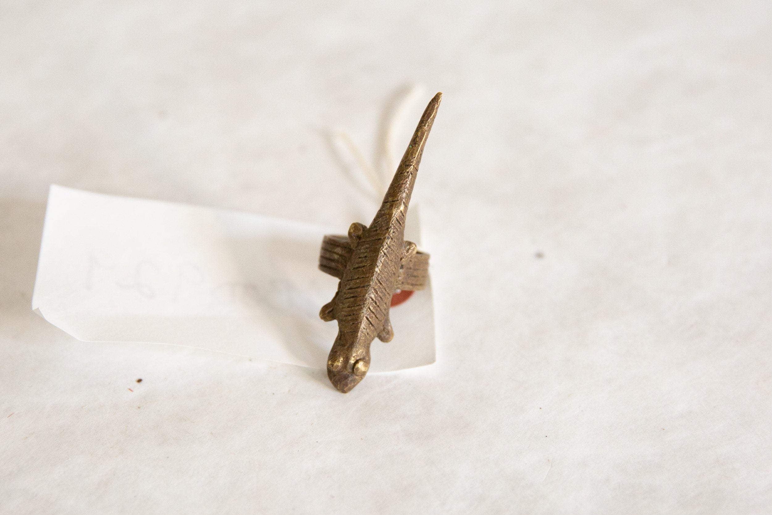 Vintage African Bronze Lizard Ring // ONH Item ab00929 Image 1