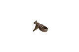 Vintage African bronze bird ring with a stylized bird atop a textured, cast band.