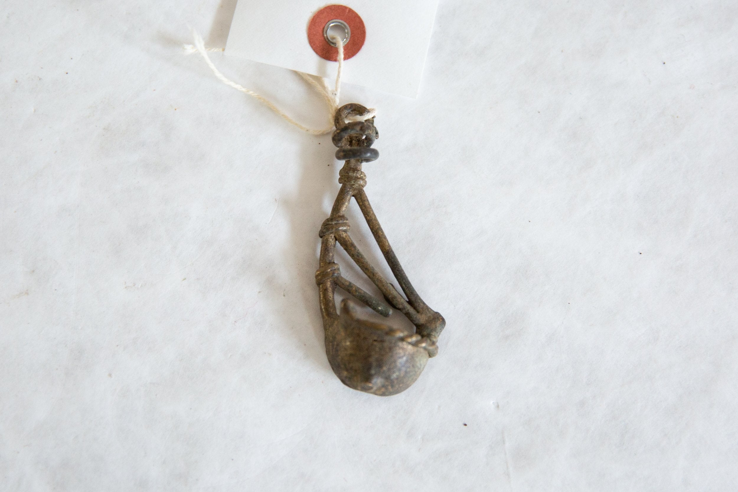 Vintage African Bronze Instrument Pendant // ONH Item ab00936 Image 1