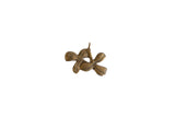 Vintage African bronze clover pendant with a rustic, handmade form and aged patina.