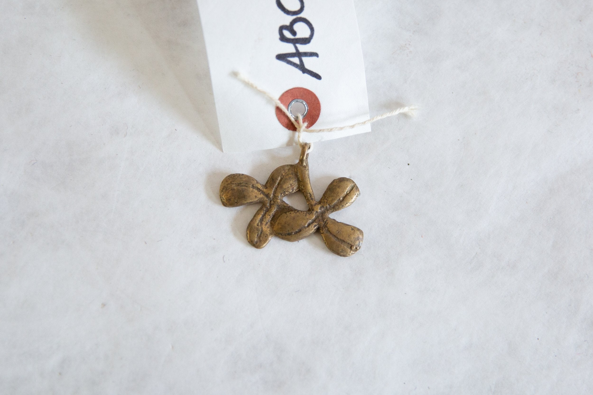 Vintage African Bronze Clover Pendant // ONH Item ab00937 Image 1