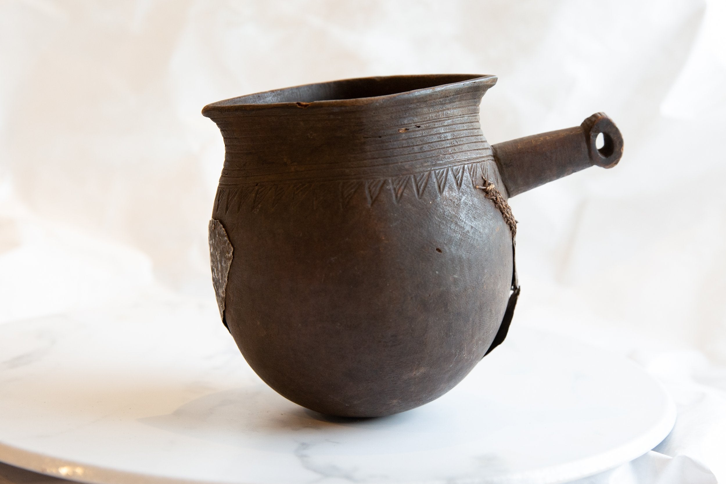 Vintage African Wooden Pitcher // ONH Item ab00949 Image 1