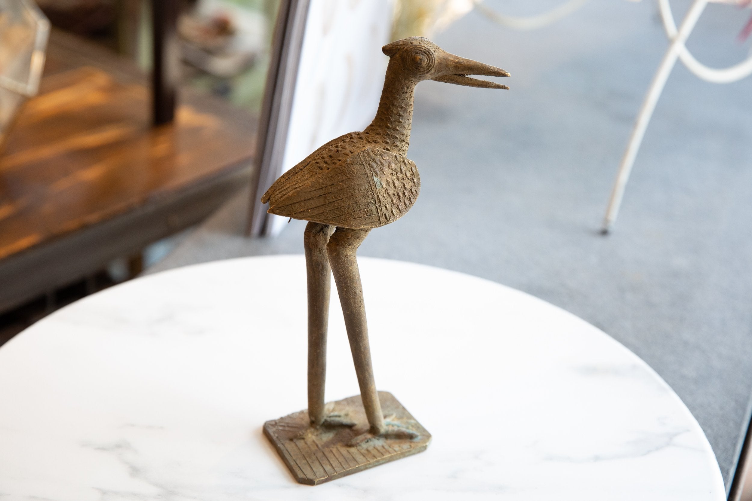 Vintage African Large Bronze Stork // ONH Item ab00959 Image 1