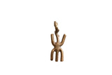 Handmade vintage African bronze pendant with an abstract figurative shape and textured patina.