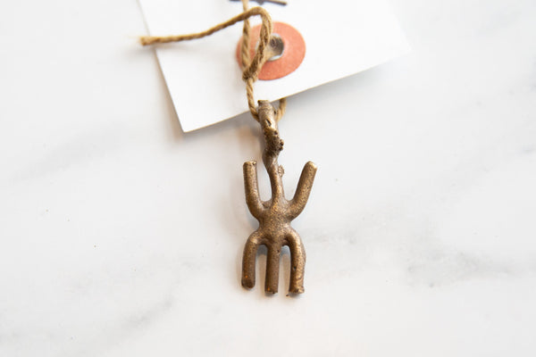 Vintage African Bronze Abstract Pendant // ONH Item ab00982 Image 1