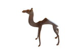 Collectible vintage African dark bronze camel sculpture, handmade, with a broken tail.