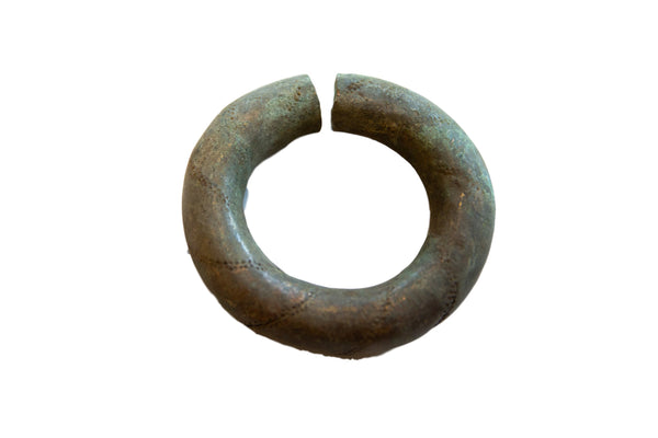 Vintage African Oxidized Copper and Bronze Barber Pole Design Bracelet // ONH Item ab00994
