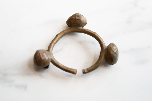 Vintage African Bronze Lobi Bell Cuff Bracelet // ONH Item ab00998 Image 1