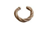 Antique African aluminum cuff bracelet featuring a twisted, rope-like texture and a matte finish.
