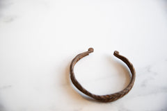 Vintage African Iron Double Banded Twisted Design Cuff Bracelet // ONH Item ab01008 Image 3