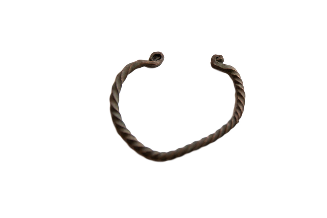 Vintage African Oxidized Copper Alloy Twisted Design Bracelet // ONH Item ab01009