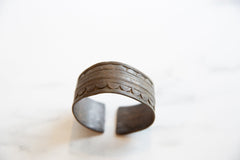 Vintage African Bronze Cuff Bracelet with Geometric Detailing // ONH Item ab01014 Image 2