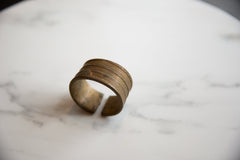 Vintage African Bronze Cuff Bracelet with Geometric Detailing // ONH Item ab01015 Image 2
