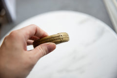 Vintage African Bronze Stripe Design Cuff Bracelet with Golden Patina // ONH Item ab01019 Image 6