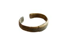 Vintage African Oxidized Bronze Alloy Stripe Design Cuff Bracelet // ONH Item ab01020