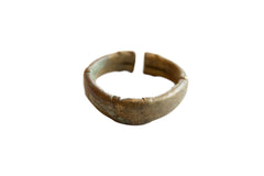 Vintage African Oxidized Bronze Alloy Stripe Design Cuff Bracelet // ONH Item ab01023