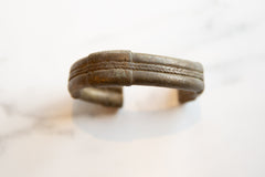 Vintage African Dark Bronze Stripe Design Cuff Bracelet // ONH Item ab01024 Image 1
