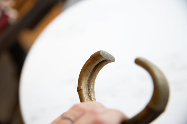 Vintage African Bronze Striped Design Cuff Bracelet with Golden Patina // ONH Item ab01025 Image 5