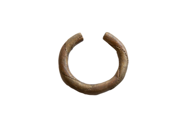 Vintage African Bronze and Copper Barber Pole Design Bracelet // ONH Item ab01028
