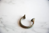 African bronze manilla cuff with aged green and brown patina.