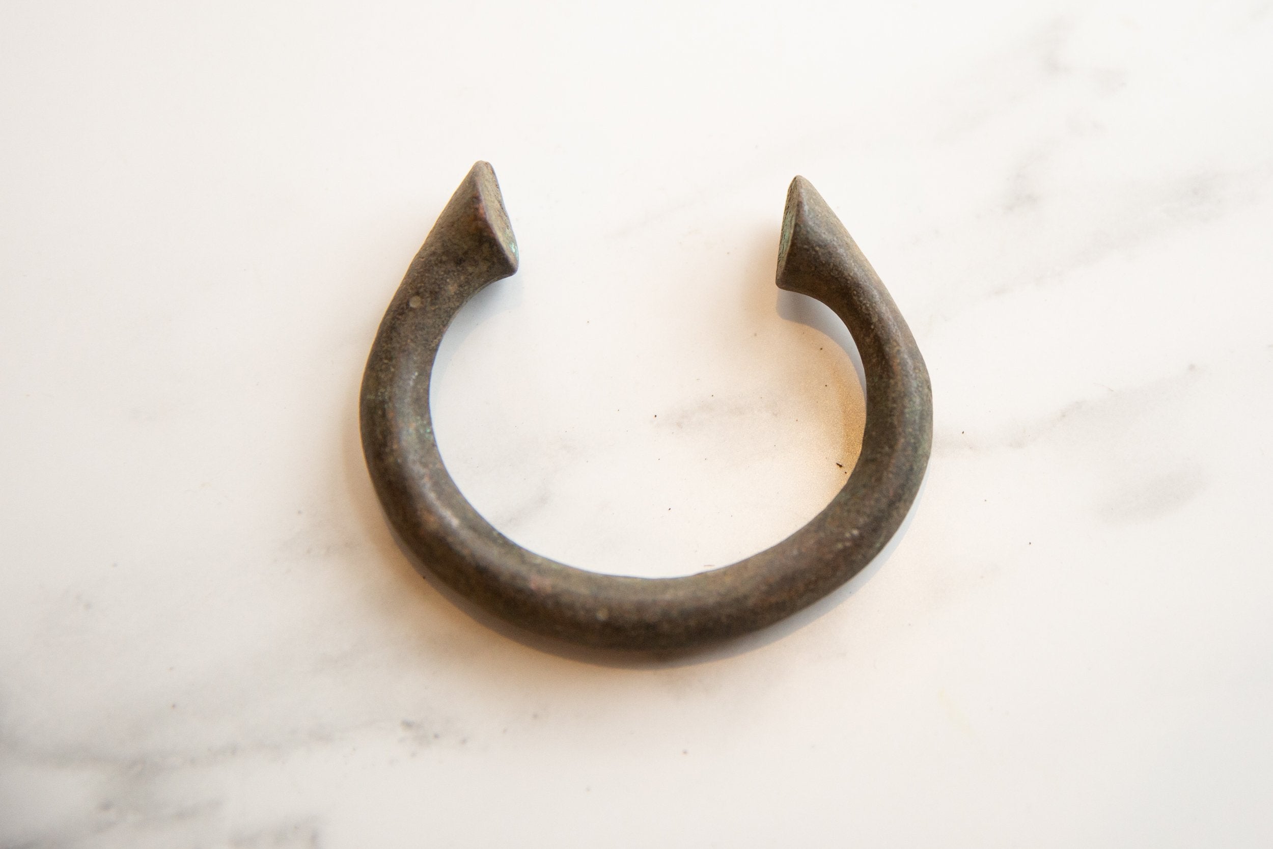 Vintage African Bronze Alloy Manilla Cuff Bracelet // ONH Item ab01041 Image 1